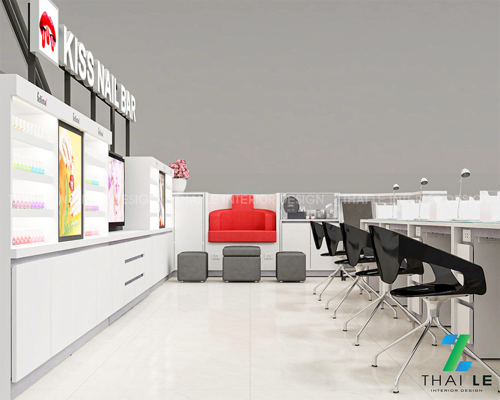 Thiết kế nội thất showroom Kiss Nail Bar Q10